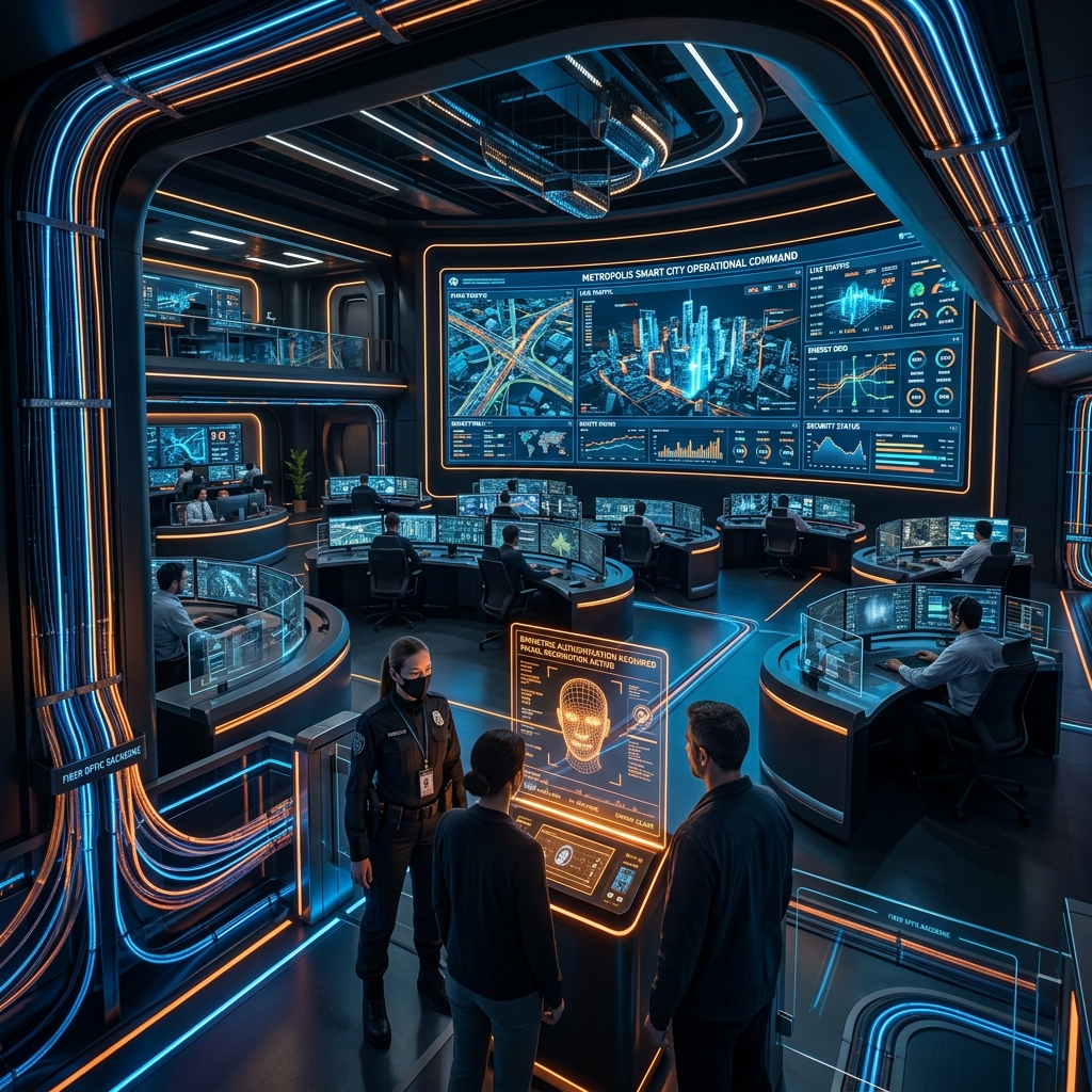 High-tech security and automation visual